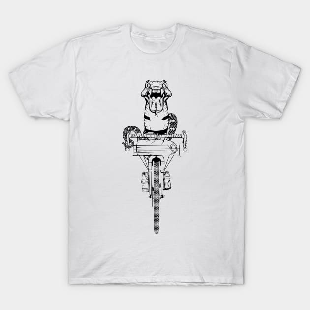 Snake on a gravel bike T-Shirt by mailboxdisco